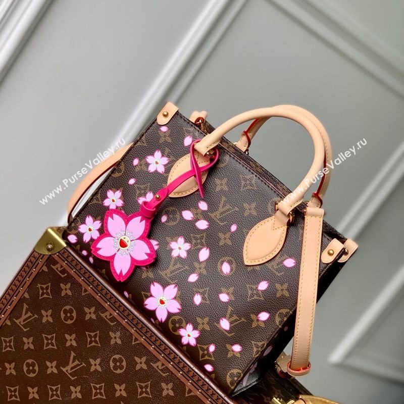 Louis Vuitton LV x TM OnTheGo PM bag in Sakura Monogram Canvas with Cherry Blossom 2025 M13269 (KI-250523012)
