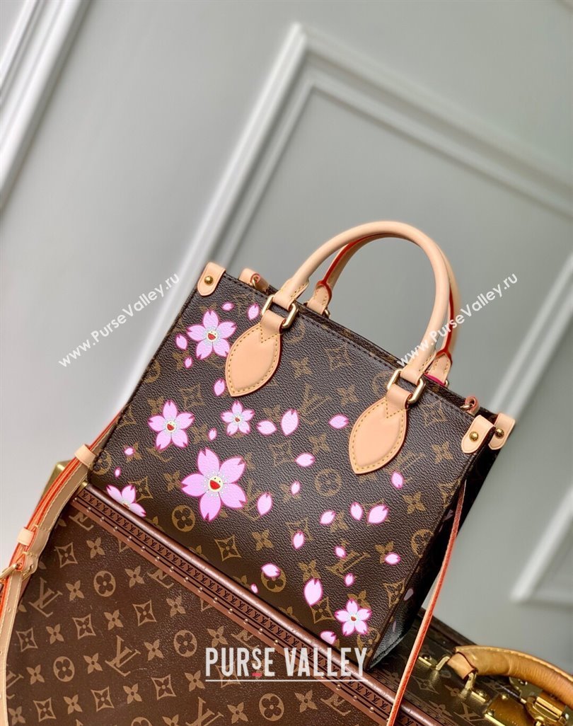 Louis Vuitton LV x TM OnTheGo PM bag in Sakura Monogram Canvas with Cherry Blossom 2025 M13269 (KI-250523012)