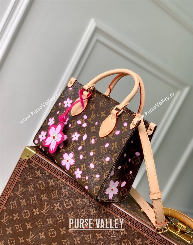 Louis Vuitton LV x TM OnTheGo PM bag in Sakura Monogram Canvas with Cherry Blossom 2025 M13269 (KI-250523012)