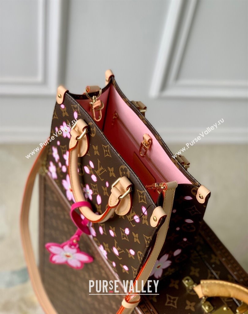 Louis Vuitton LV x TM OnTheGo PM bag in Sakura Monogram Canvas with Cherry Blossom 2025 M13269 (KI-250523012)