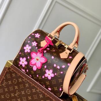 Louis Vuitton LV x TM Speedy Bandouliere 25 bag in Sakura Monogram Canvas with Cherry Blossom 2025 M14174 (KI-250523013)