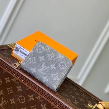 Louis Vuitton Zippy Coin Purse Wallet in Cloudy Grey Certified Organic Cotton M14277 2025 (KI-250523026)