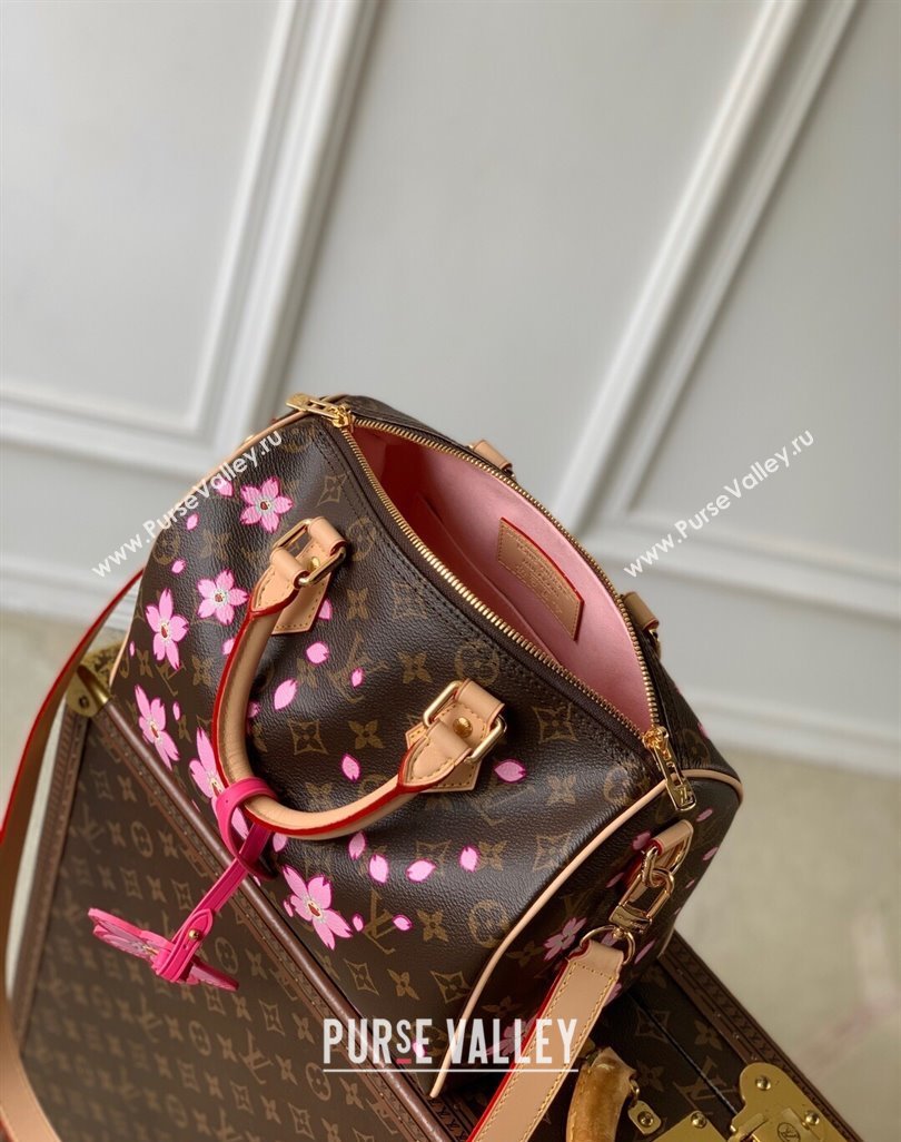 Louis Vuitton LV x TM Speedy Bandouliere 25 bag in Sakura Monogram Canvas with Cherry Blossom 2025 M14174 (KI-250523013)
