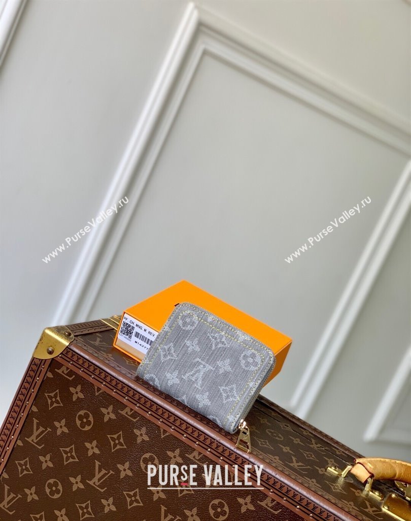 Louis Vuitton Zippy Coin Purse Wallet in Cloudy Grey Certified Organic Cotton M14277 2025 (KI-250523026)