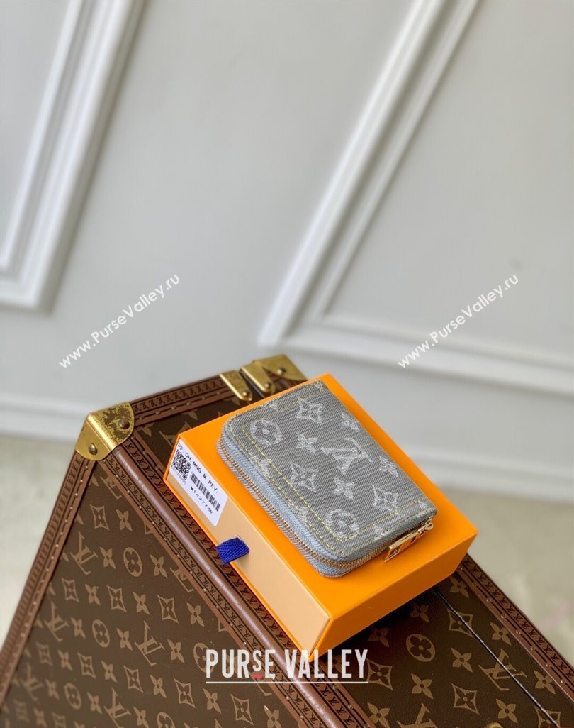 Louis Vuitton Zippy Coin Purse Wallet in Cloudy Grey Certified Organic Cotton M14277 2025 (KI-250523026)
