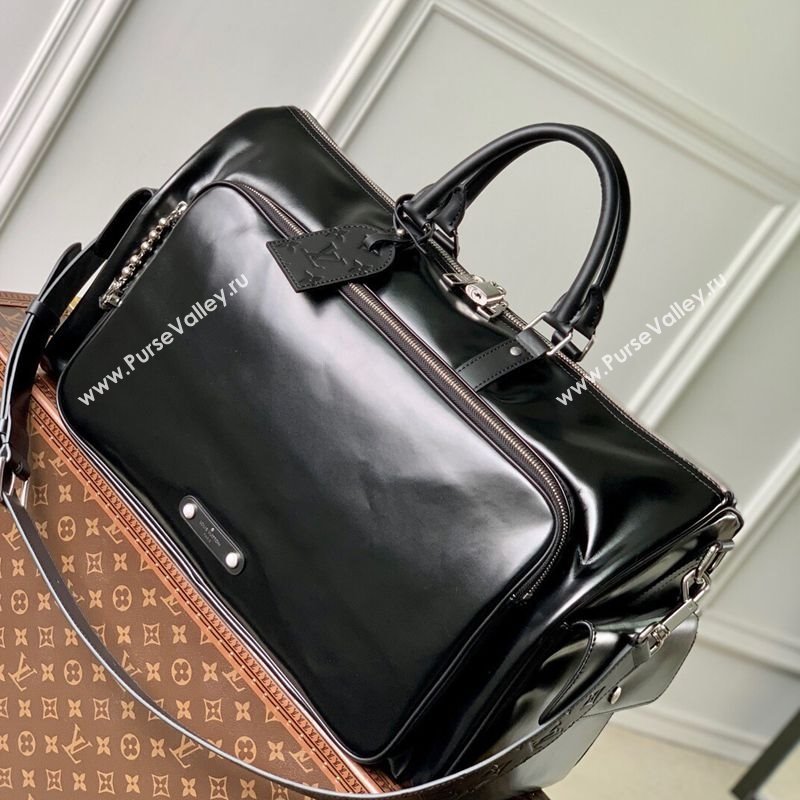 Louis Vuitton Keepall Cargo Bandouliere 50 Travel Bag in Black Leather M13992 2025 (KI-250524010)