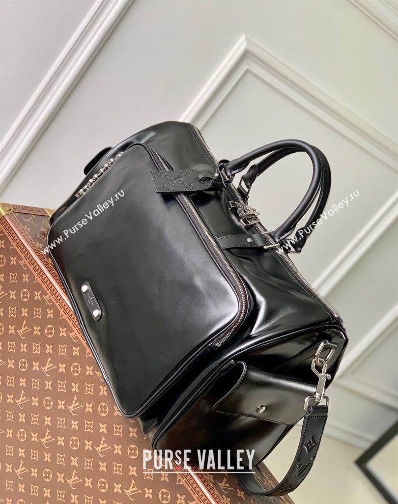 Louis Vuitton Keepall Cargo Bandouliere 50 Travel Bag in Black Leather M13992 2025 (KI-250524010)