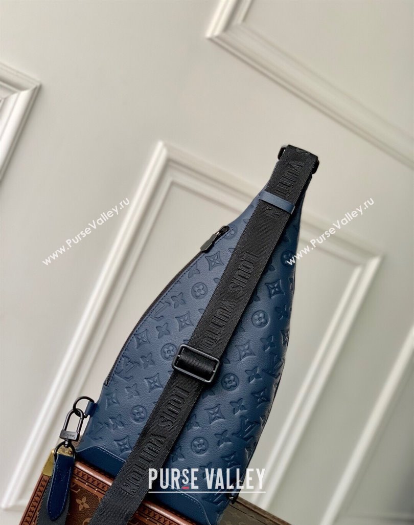 Louis Vuitton Mens Duo Slingbag in Navy Blue Monogram Shadow Leather M21890 2025 (KI-250523083)