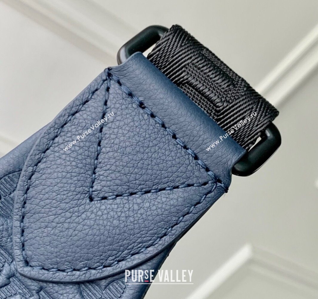 Louis Vuitton Mens Duo Slingbag in Navy Blue Monogram Shadow Leather M21890 2025 (KI-250523083)