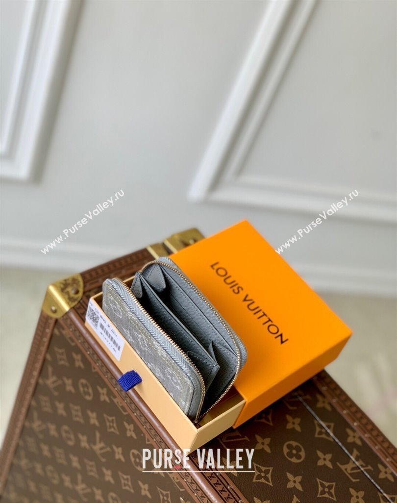 Louis Vuitton Zippy Coin Purse Wallet in Cloudy Grey Certified Organic Cotton M14277 2025 (KI-250523026)