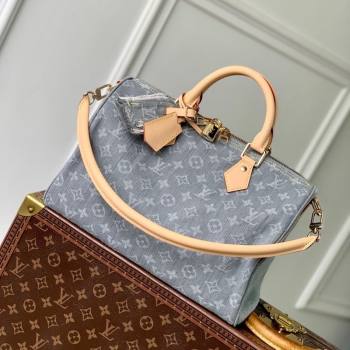 Louis Vuitton Speedy Soft 30 bag in Cloudy Grey Certified Organic Cotton M13344 2025 (KI-250523021)