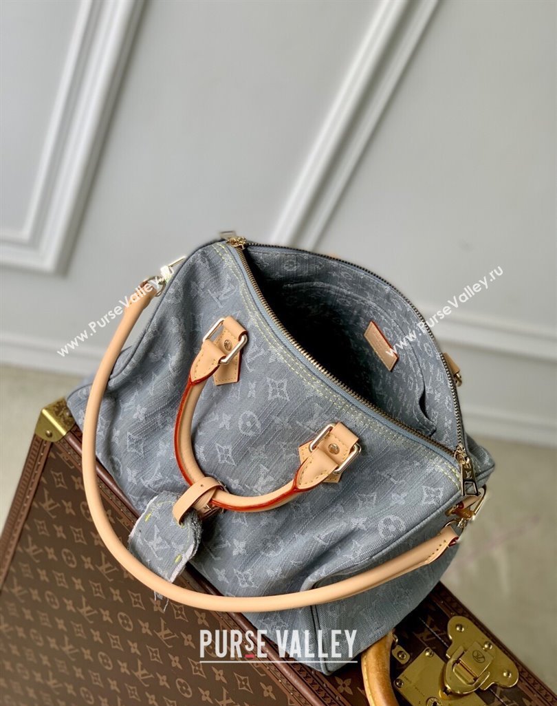 Louis Vuitton Speedy Soft 30 bag in Cloudy Grey Certified Organic Cotton M13344 2025 (KI-250523021)