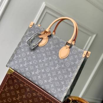 Louis Vuitton OnTheGo MM bag in Cloudy Grey Certified Organic Cotton M13189 2025 (KI-250523022)