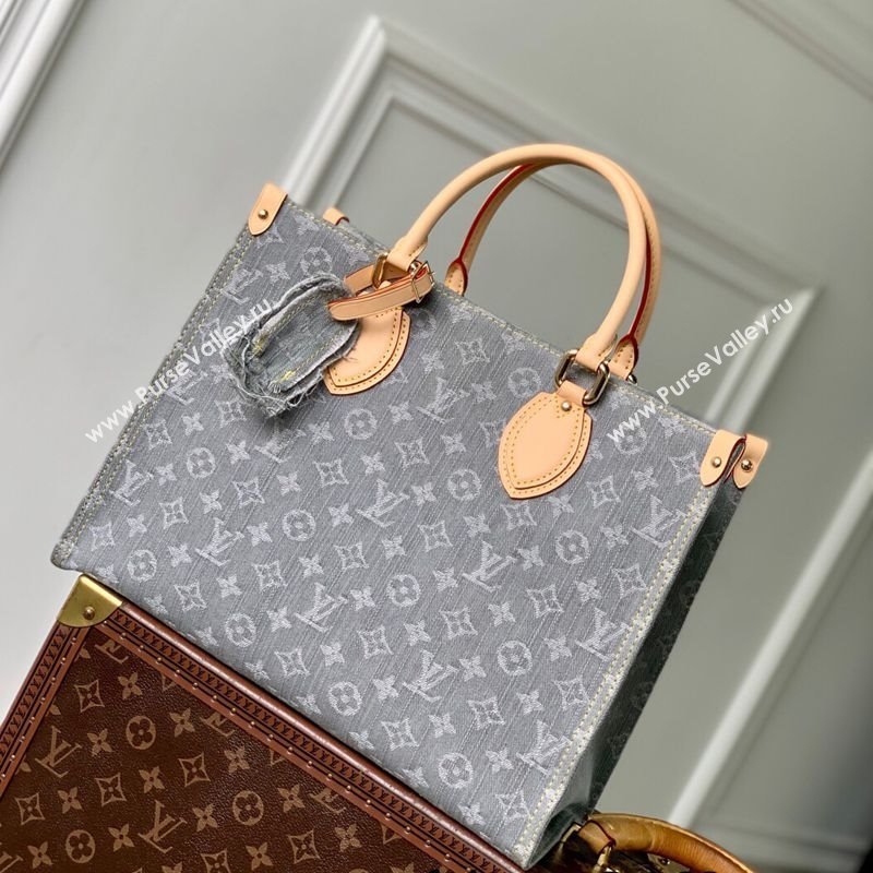 Louis Vuitton OnTheGo MM bag in Cloudy Grey Certified Organic Cotton M13189 2025 (KI-250523022)