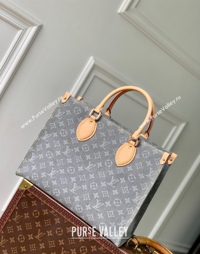 Louis Vuitton OnTheGo MM bag in Cloudy Grey Certified Organic Cotton M13189 2025 (KI-250523022)