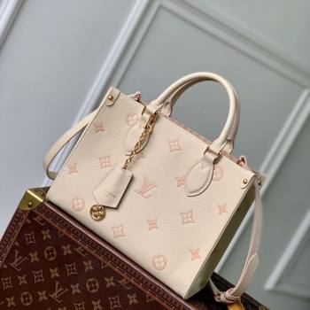 Louis Vuitton OnTheGo PM Bag in Eden Beige Debossed Leather 2025 M14403 (KI-250523041)