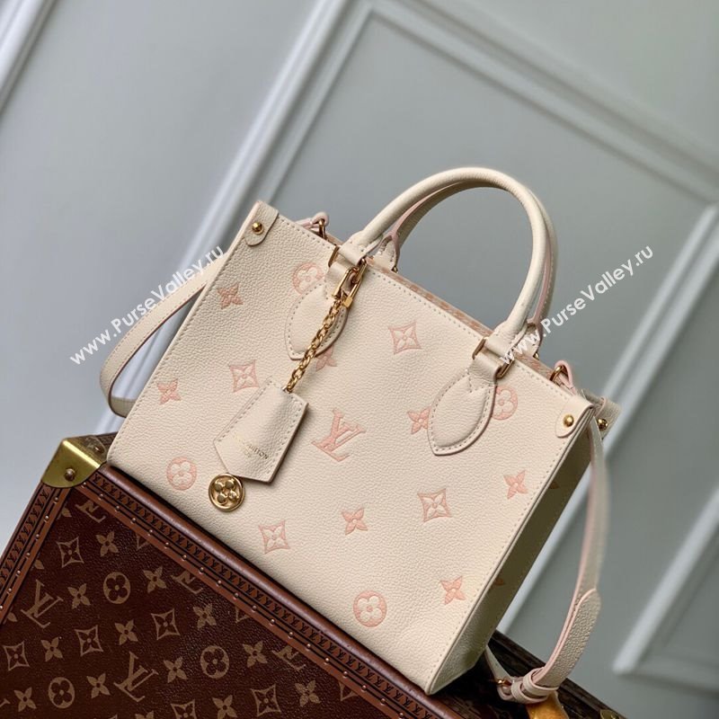 Louis Vuitton OnTheGo PM Bag in Eden Beige Debossed Leather 2025 M14403 (KI-250523041)