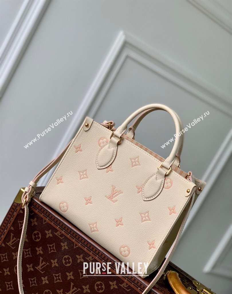 Louis Vuitton OnTheGo PM Bag in Eden Beige Debossed Leather 2025 M14403 (KI-250523041)