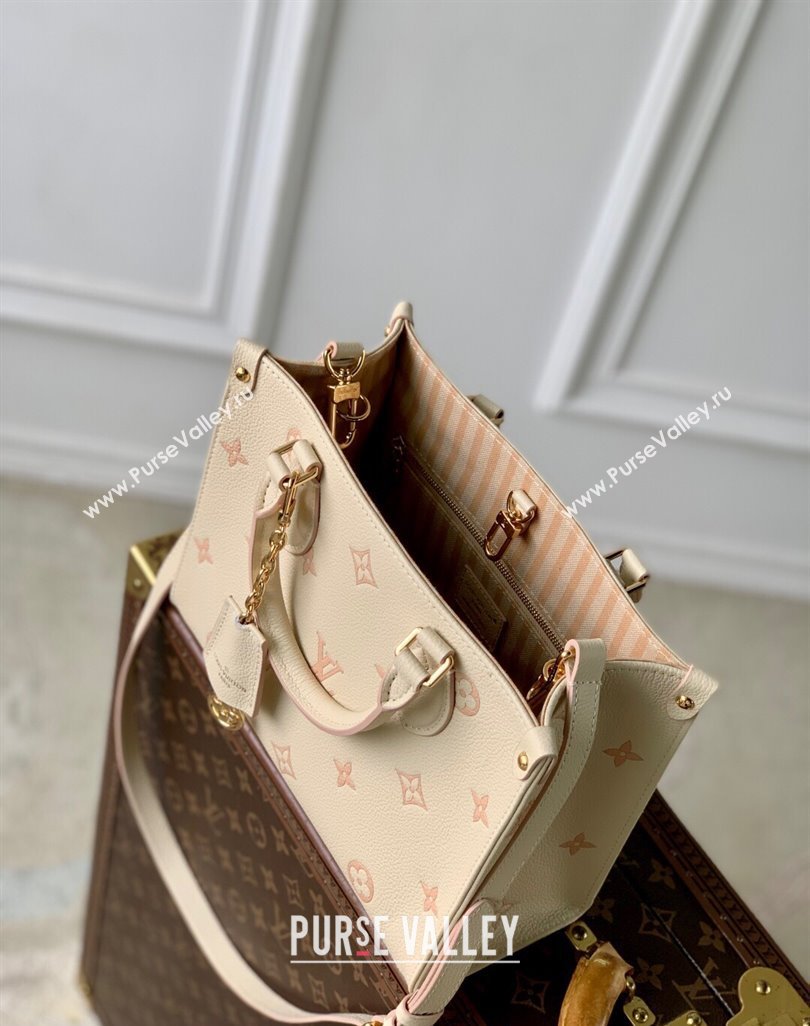 Louis Vuitton OnTheGo PM Bag in Eden Beige Debossed Leather 2025 M14403 (KI-250523041)