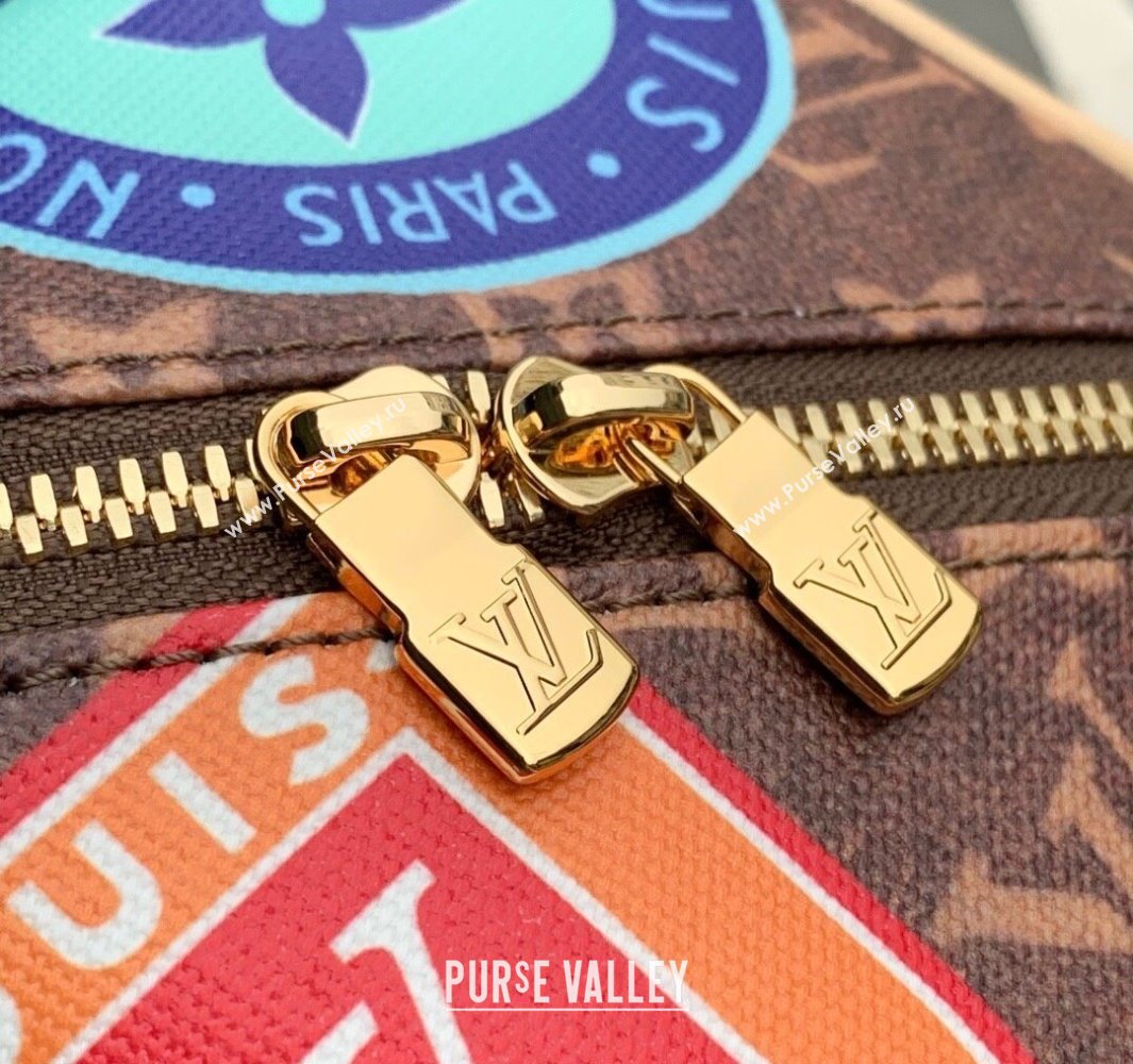Louis Vuitton Toiletry Bag 2 compartments Bag in Monogram Canvas with Travel Stickers Print 2025 M14744 (KI-250523039)