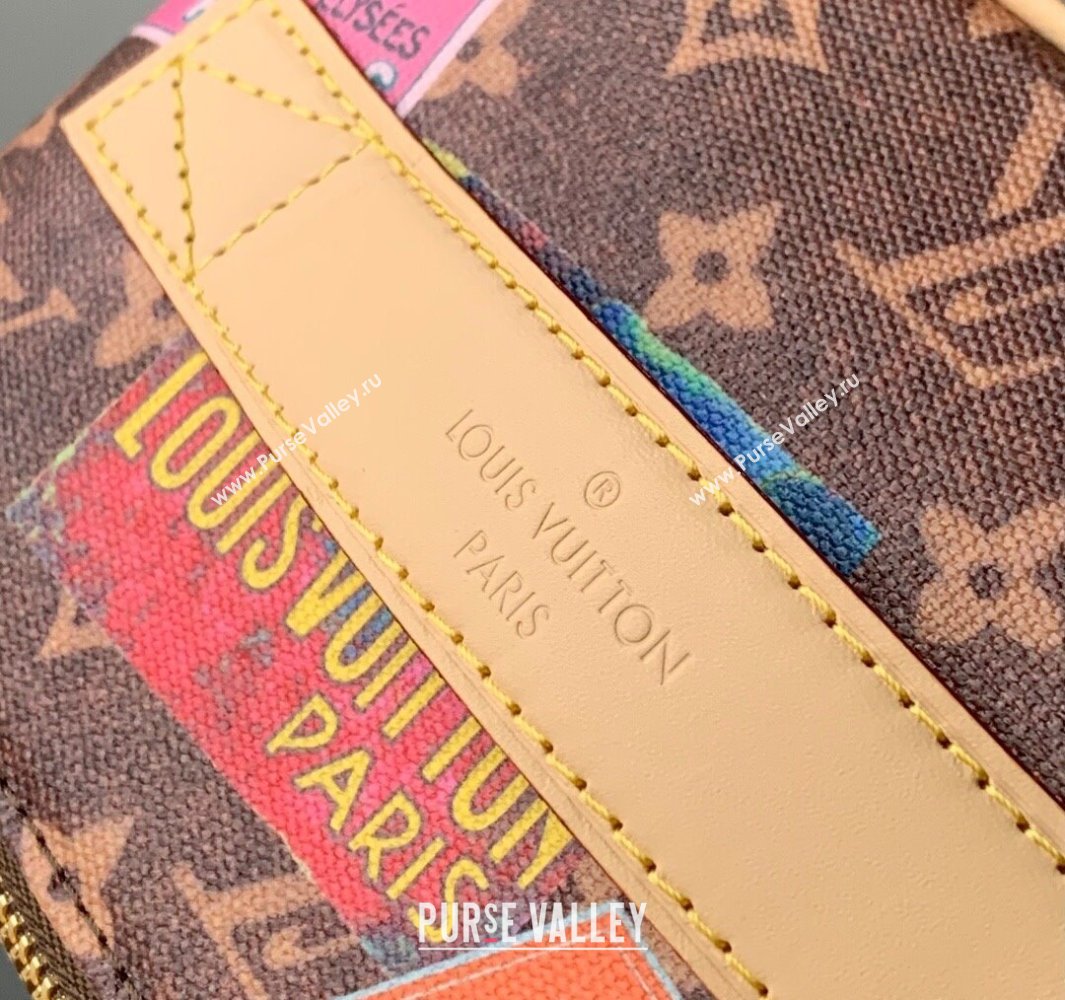 Louis Vuitton Toiletry Bag 2 compartments Bag in Monogram Canvas with Travel Stickers Print 2025 M14744 (KI-250523039)