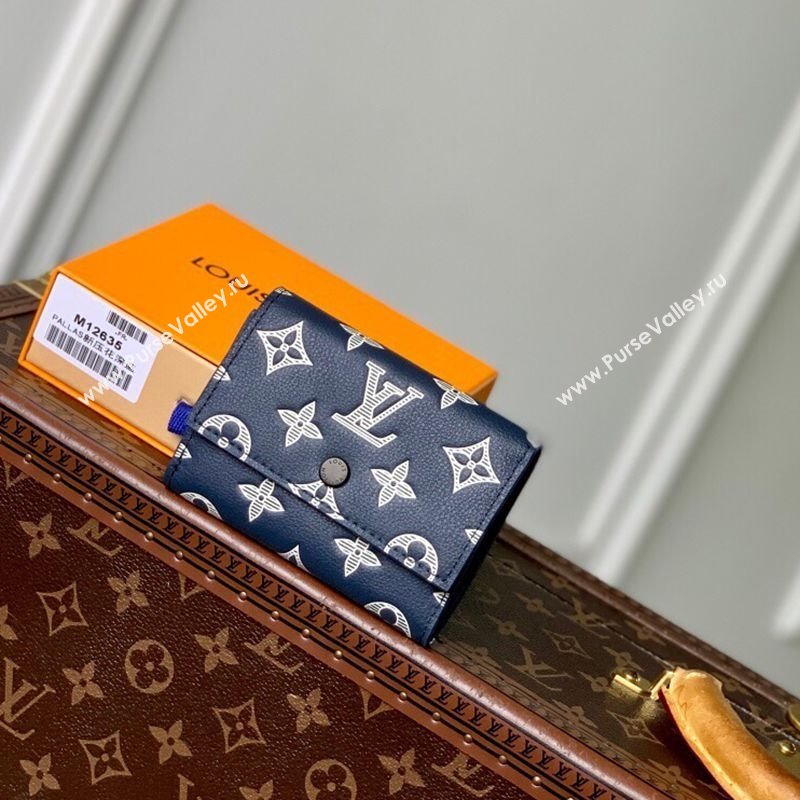 Louis Vuitton Victor Wallet in Monogram Shadow Leather M12635 Ink Blue/White 2025 (KI-250524057)