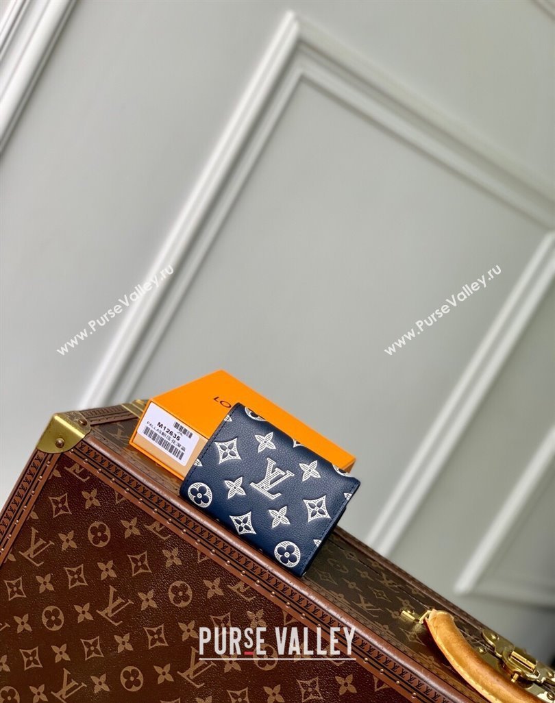 Louis Vuitton Victor Wallet in Monogram Shadow Leather M12635 Ink Blue/White 2025 (KI-250524057)