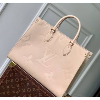 Louis Vuitton OnTheGo MM Tote Bag in Monogram Leather M14255 Nude 2025 (KI-250524070)