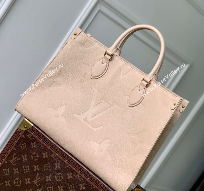 Louis Vuitton OnTheGo MM Tote Bag in Monogram Leather M14255 Nude 2025 (KI-250524070)