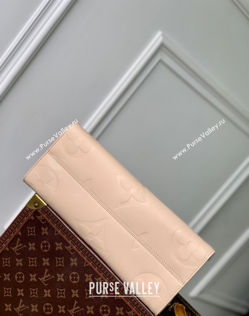Louis Vuitton OnTheGo MM Tote Bag in Monogram Leather M14255 Nude 2025 (KI-250524070)