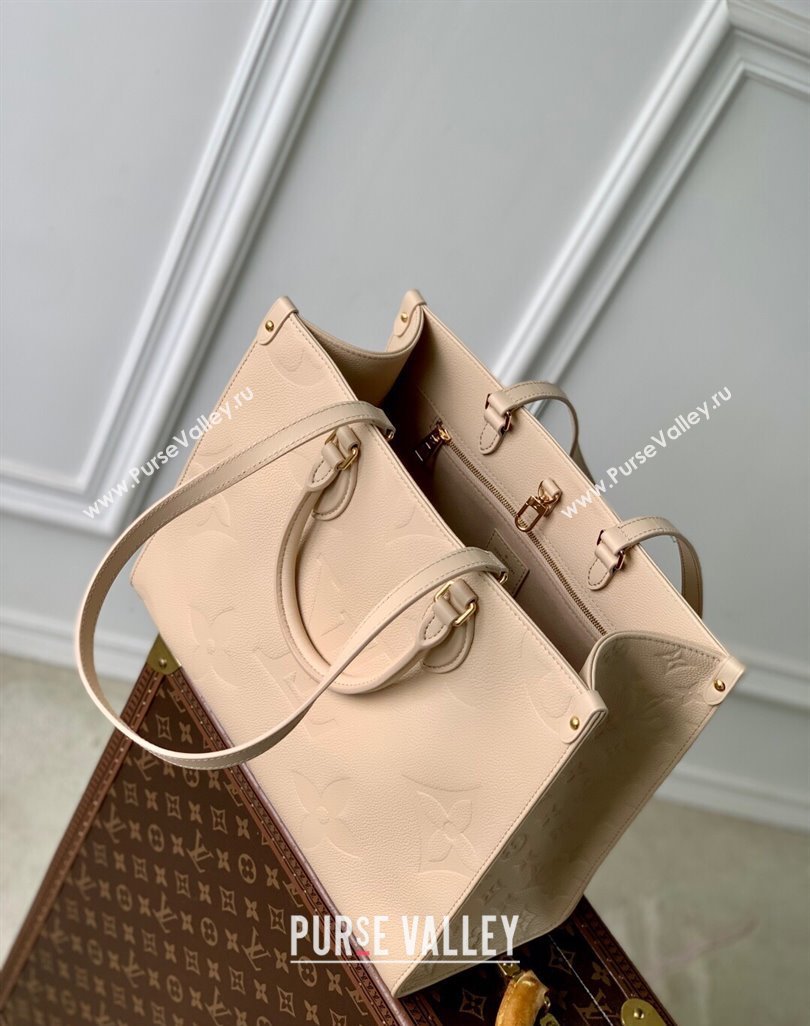 Louis Vuitton OnTheGo MM Tote Bag in Monogram Leather M14255 Nude 2025 (KI-250524070)