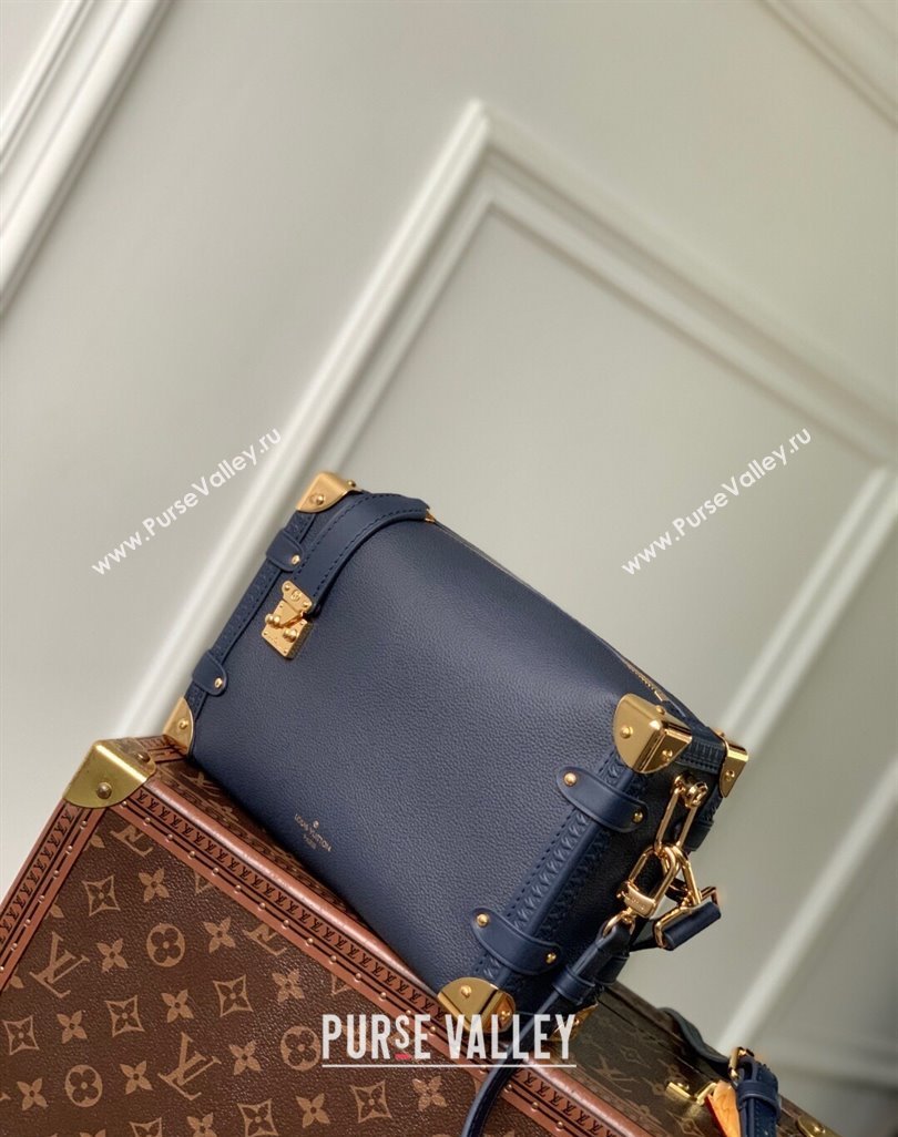 Louis Vuitton Side Trunk MM Bag in Calfskin leather Navy Blue 2025 M15226 (KI-250524071)