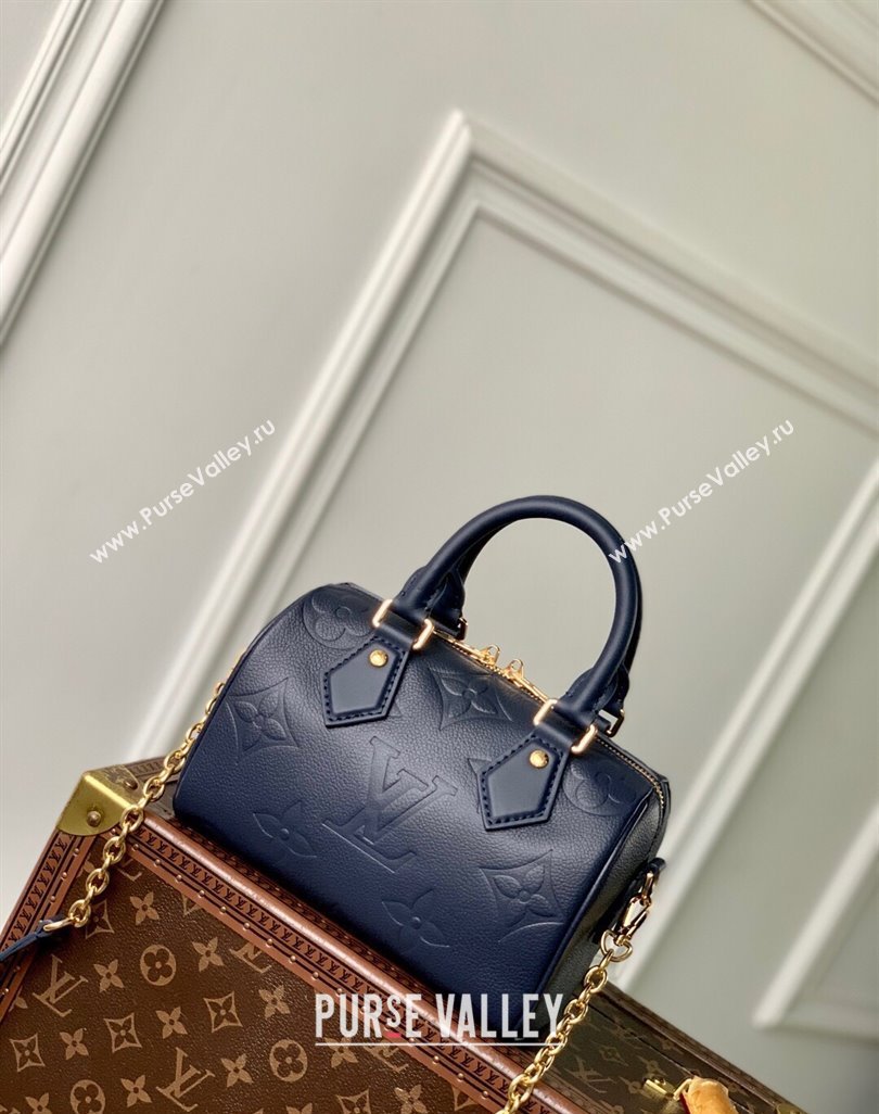 Louis Vuitton Speedy Bandouliere 20 Bag in Monogram Leather Navy Blue M14200 2025 (KI-250524049)