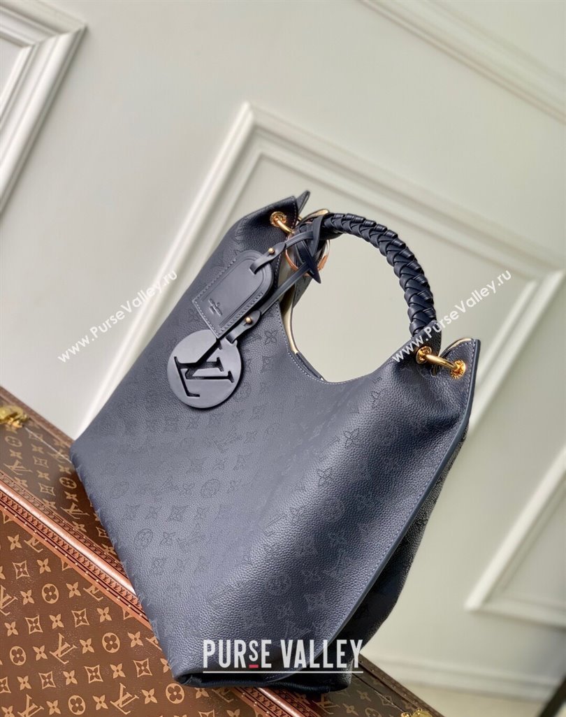 Louis Vuitton Carmel Hobo Bag in Mahina Perforated Calfskin M14310 Navy Blue 2025 (KI-250524052)