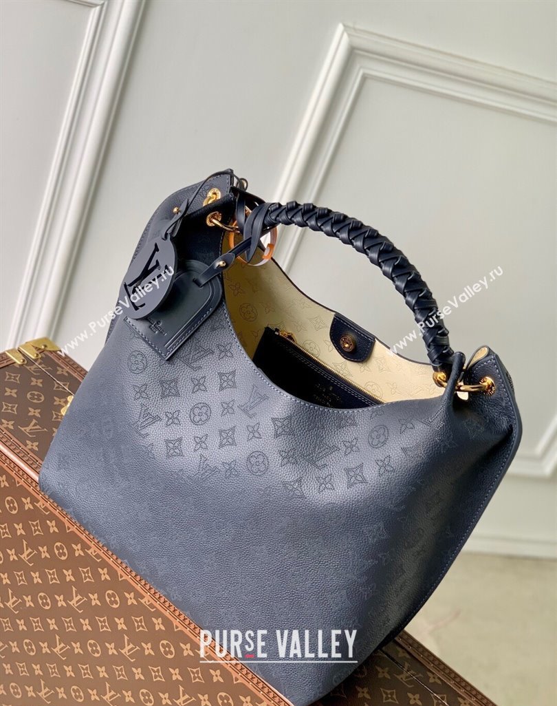 Louis Vuitton Carmel Hobo Bag in Mahina Perforated Calfskin M14310 Navy Blue 2025 (KI-250524052)