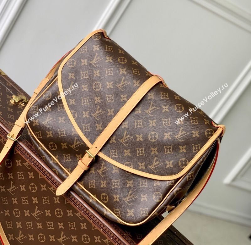 Louis Vuitton Saumur Medium Bag in Classic Monogram Canvas/Nude 2025 M42254 (KI-250524053)