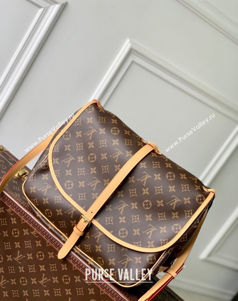 Louis Vuitton Saumur Medium Bag in Classic Monogram Canvas/Nude 2025 M42254 (KI-250524053)