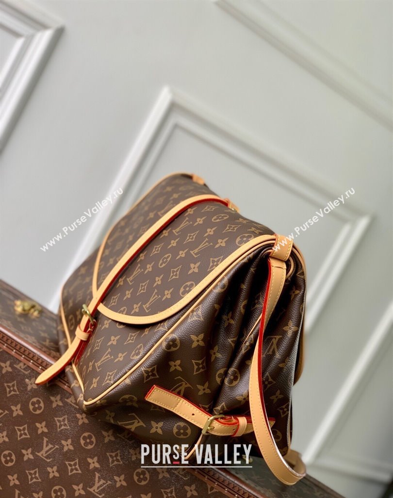 Louis Vuitton Saumur Medium Bag in Classic Monogram Canvas/Nude 2025 M42254 (KI-250524053)