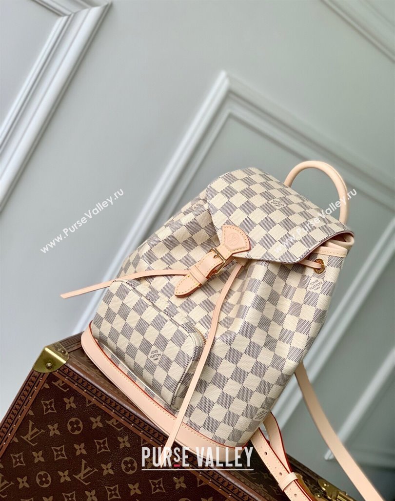Louis Vuitton Montsouris PM Backpack Bag in Damier Azur Canvas N00120 2025 (KI-250524055)