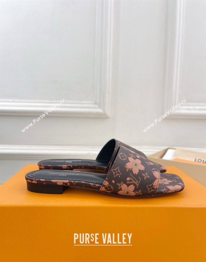 Louis Vuitton Neo Revival Flat Slides Sandal in Monogram Canvas with Cherry Bloom Print 2025 (MD-250607006)