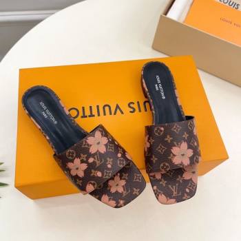 Louis Vuitton Neo Revival Flat Slides Sandal in Monogram Canvas with Cherry Bloom Print 2025 (MD-250607006)