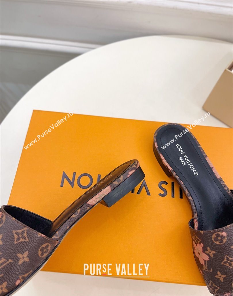 Louis Vuitton Neo Revival Flat Slides Sandal in Monogram Canvas with Cherry Bloom Print 2025 (MD-250607006)