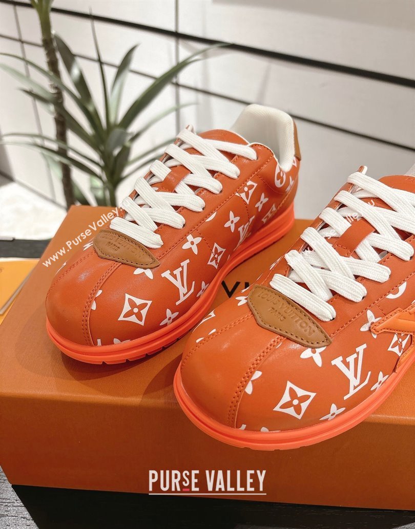Louis Vuitton Leather Sneakers Orange 2025 0609 (For Women and Men) (MD-250609001)
