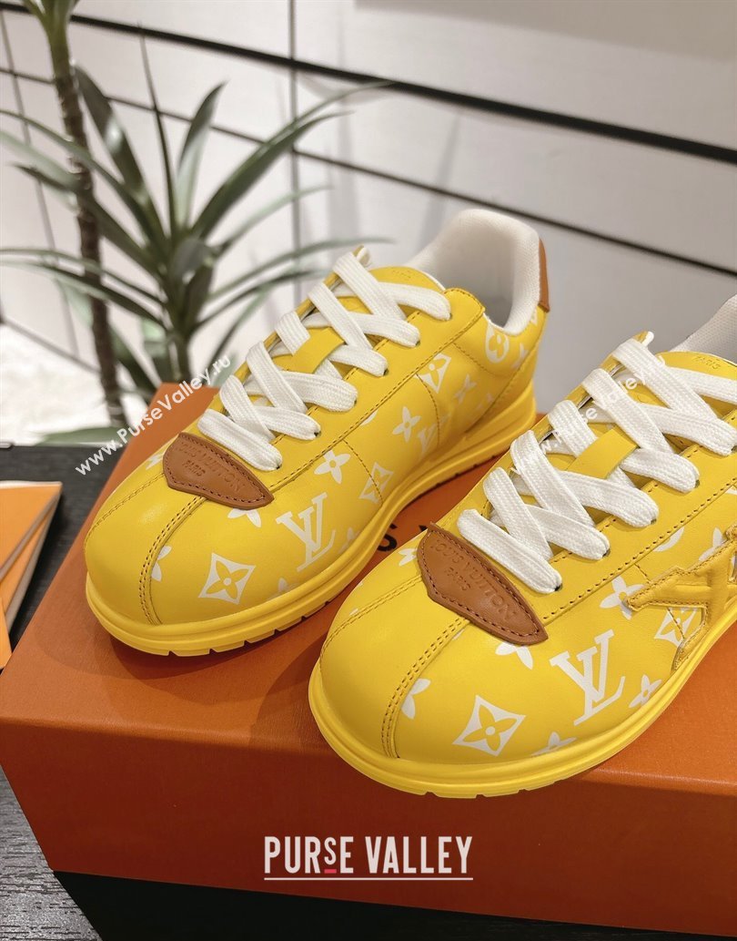 Louis Vuitton Leather Sneakers Yellow 2025 0609 (For Women and Men) (MD-250609002)