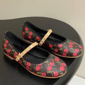 Louis Vuitton LV x TM Romy Flat Ballerinas in Leather with Luscious Cherry Black 2025 (MD-250607014)
