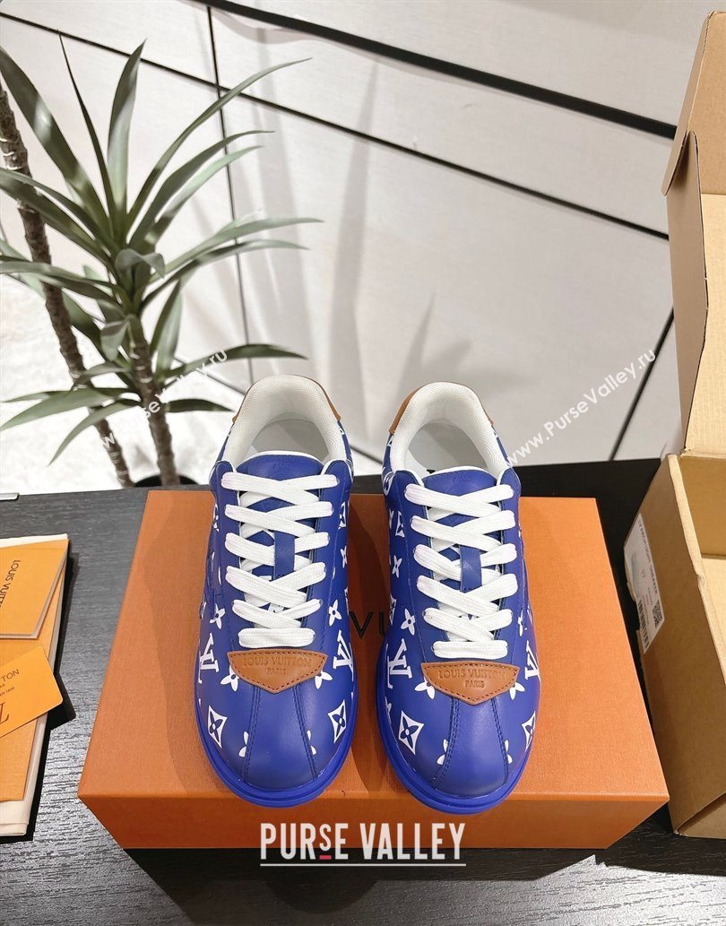 Louis Vuitton Leather Sneakers Blue2 2025 0609 (For Women and Men) (MD-250609006)