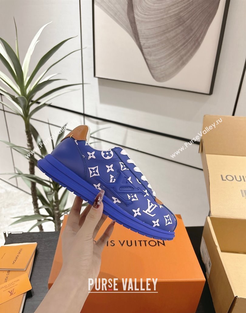 Louis Vuitton Leather Sneakers Blue2 2025 0609 (For Women and Men) (MD-250609006)