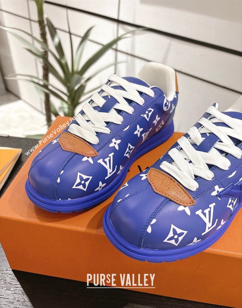 Louis Vuitton Leather Sneakers Blue2 2025 0609 (For Women and Men) (MD-250609006)