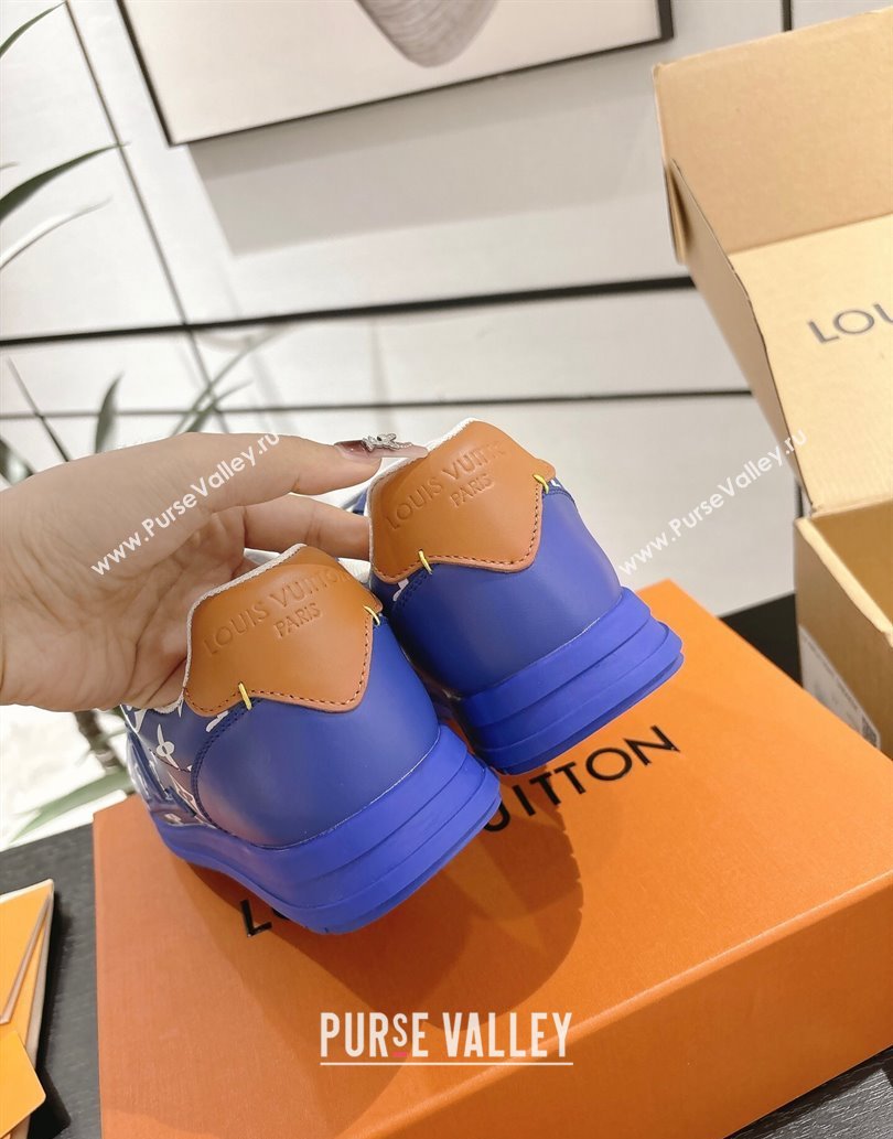 Louis Vuitton Leather Sneakers Blue2 2025 0609 (For Women and Men) (MD-250609006)