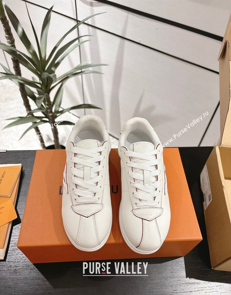 Louis Vuitton Leather Sneakers White 2 2025 0609 (For Women and Men) (MD-250609007)